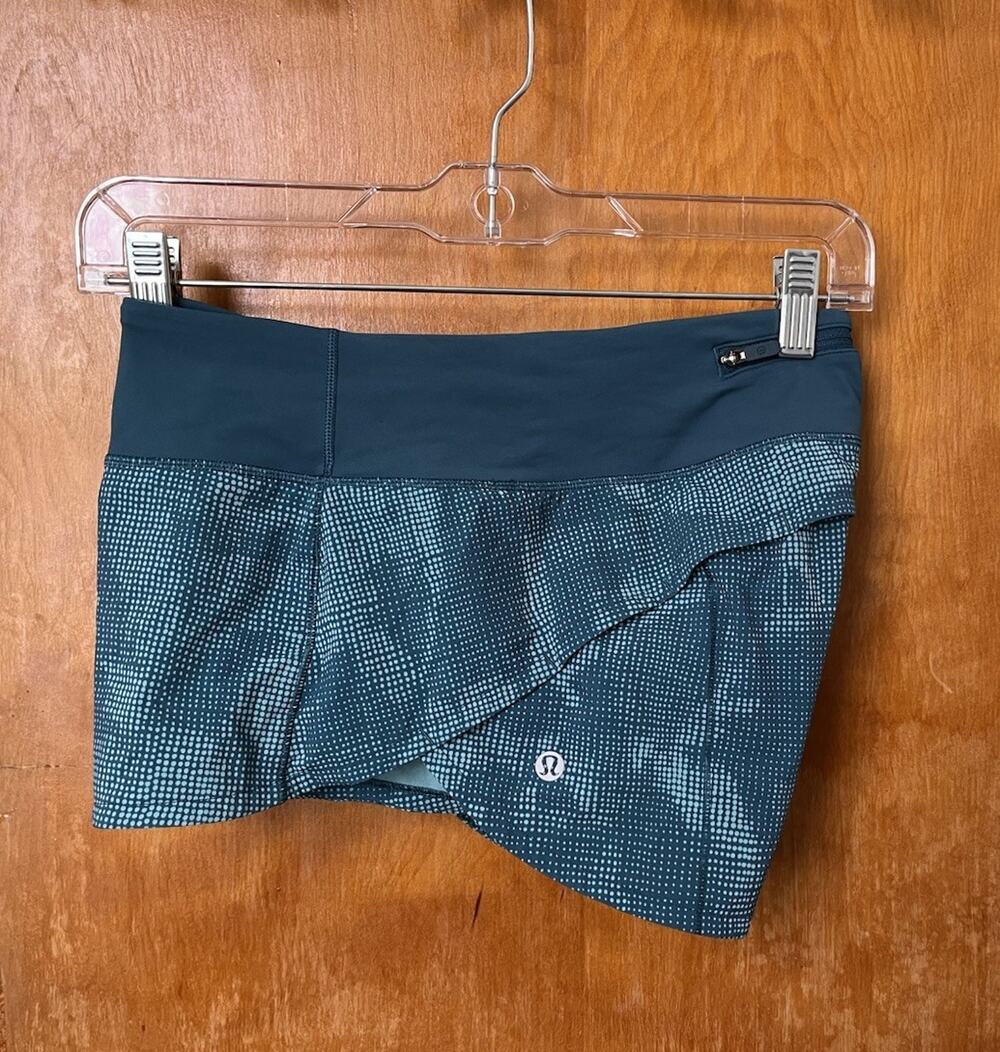 Lululemon Speed Up Shorts Illusion Tidal Teal Bermuda Teal Sz 6 2.5” Running Gym